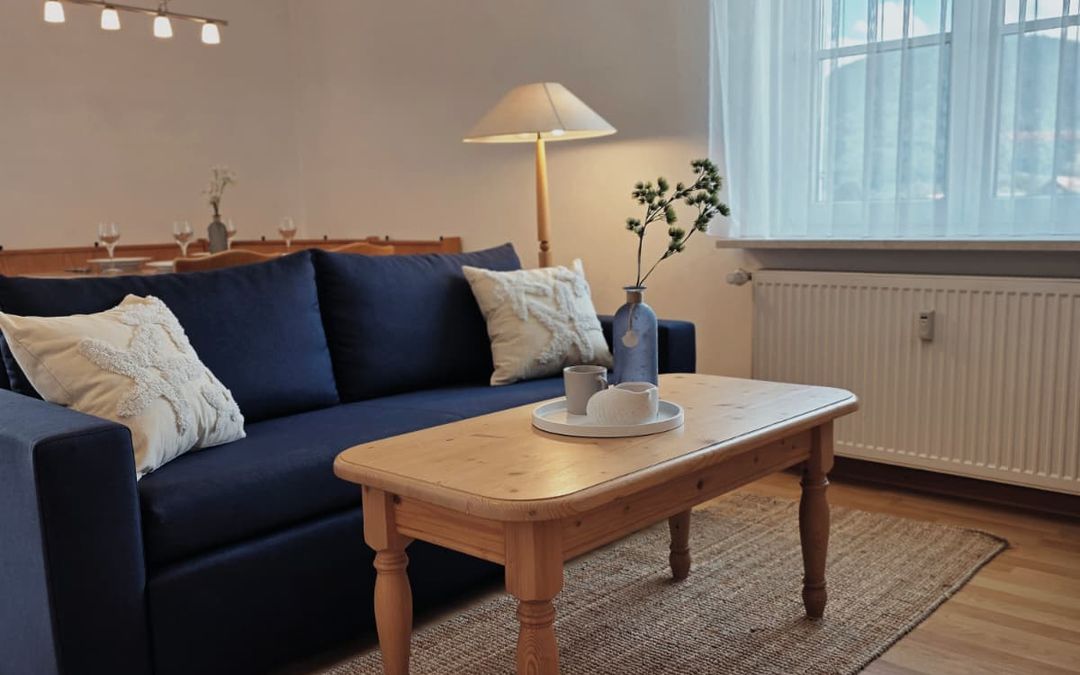 Ferienwohnung, Wohnzimmer mit Sofa